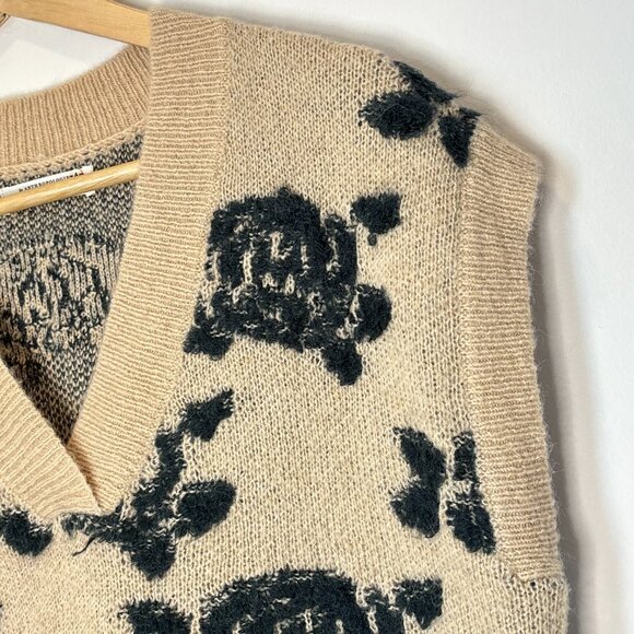 Anthropologie Distressed Boho Neutral Wool Blend Sweater Vest Size Small n47 - Picture 8 of 16